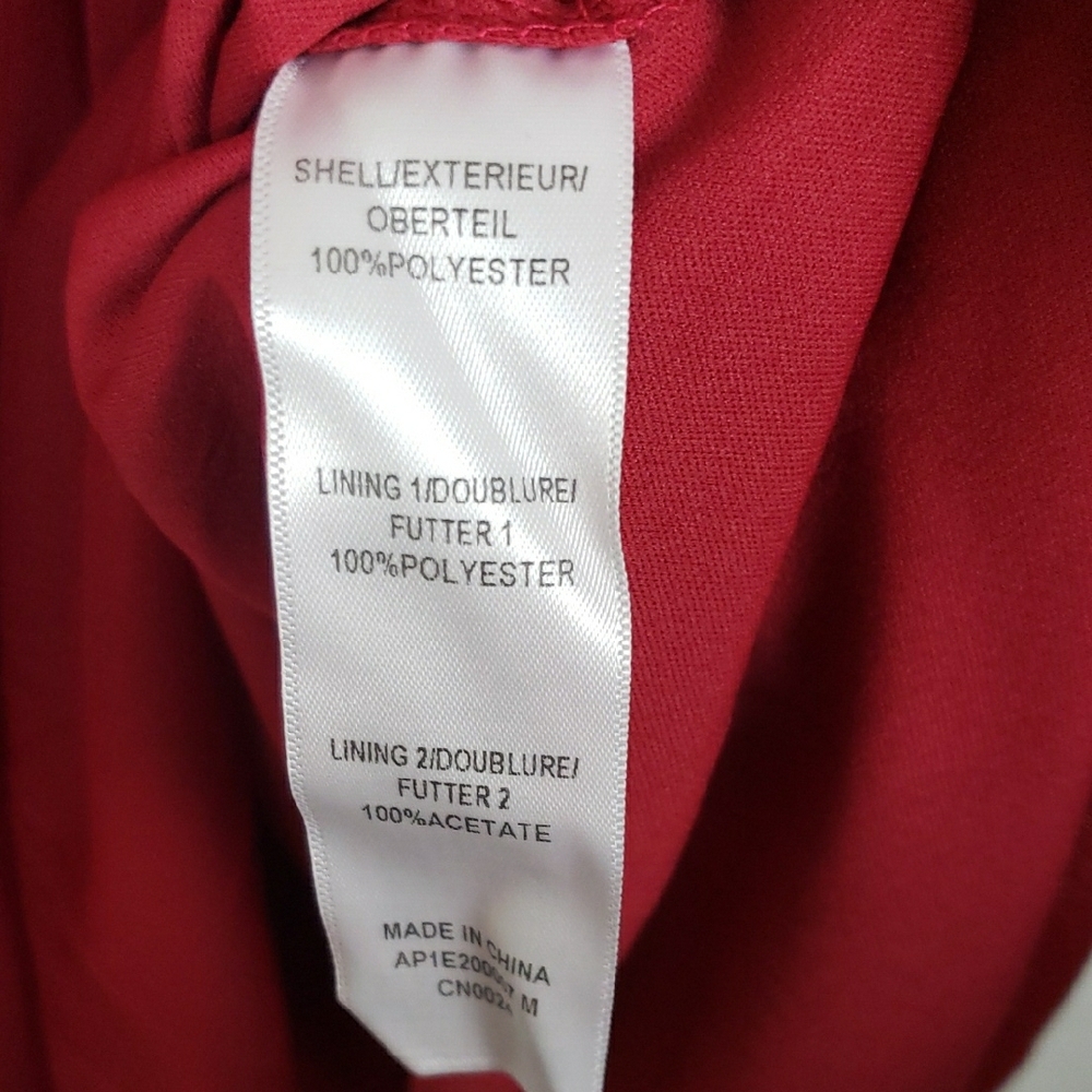 Adrianna Papell Cherry Red Dress 6 Strapless Ruched Empire Babydoll Beaded Prom - Picture 8 of 10